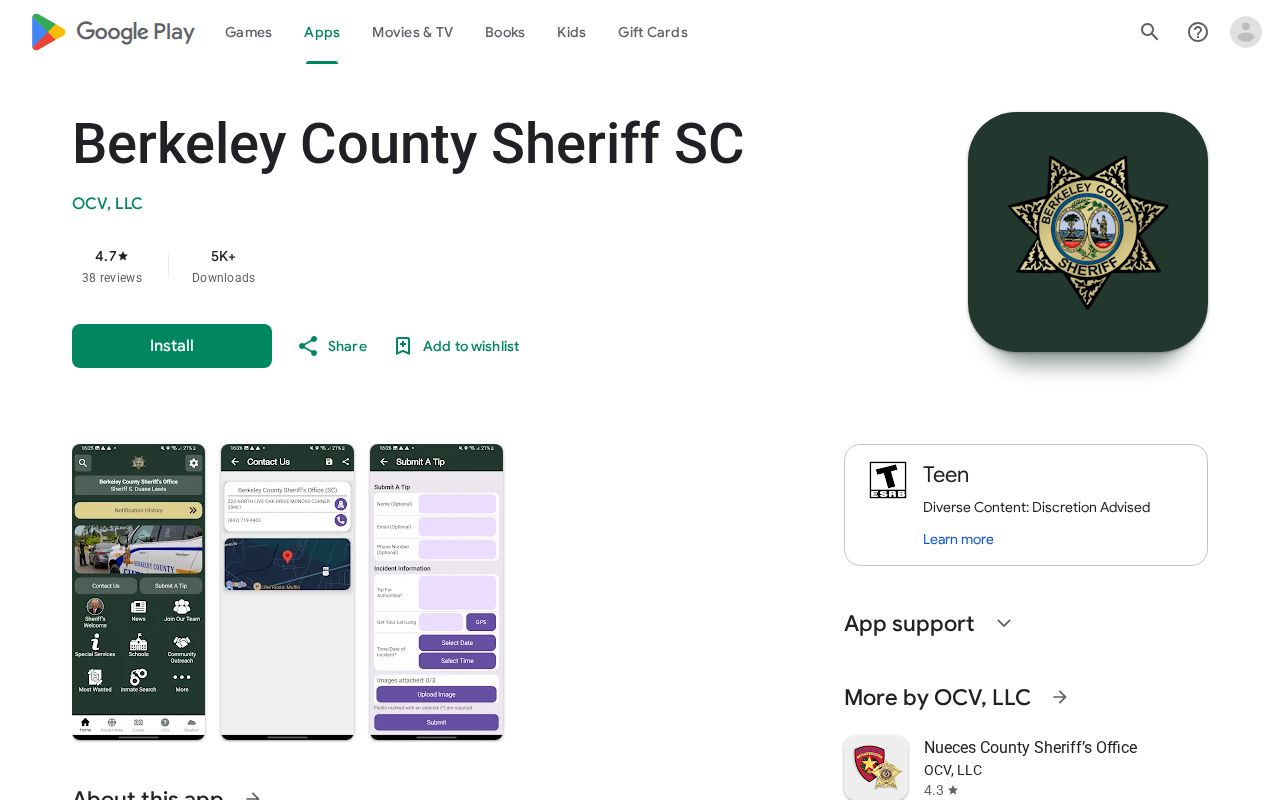 Berkeley County 24-hour release check through official Sheriff app
