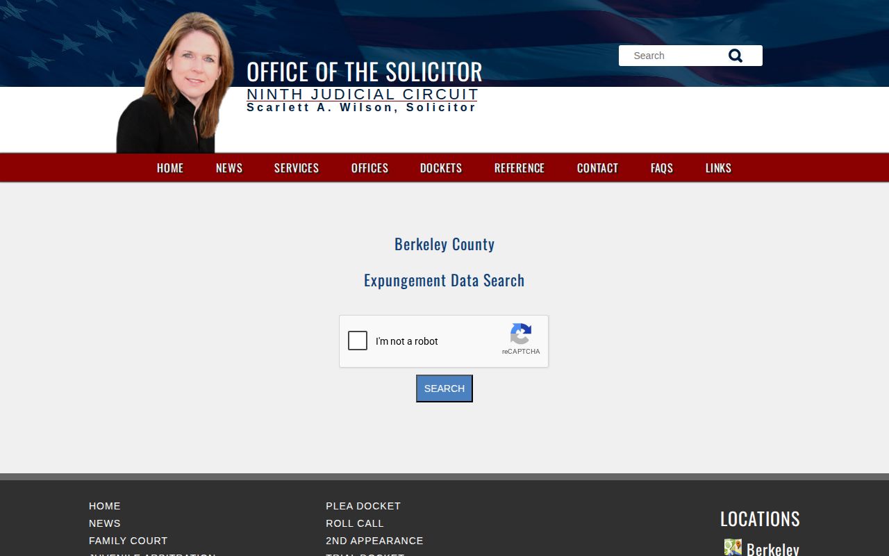 Berkeley County released inmate mugshot expungement status search