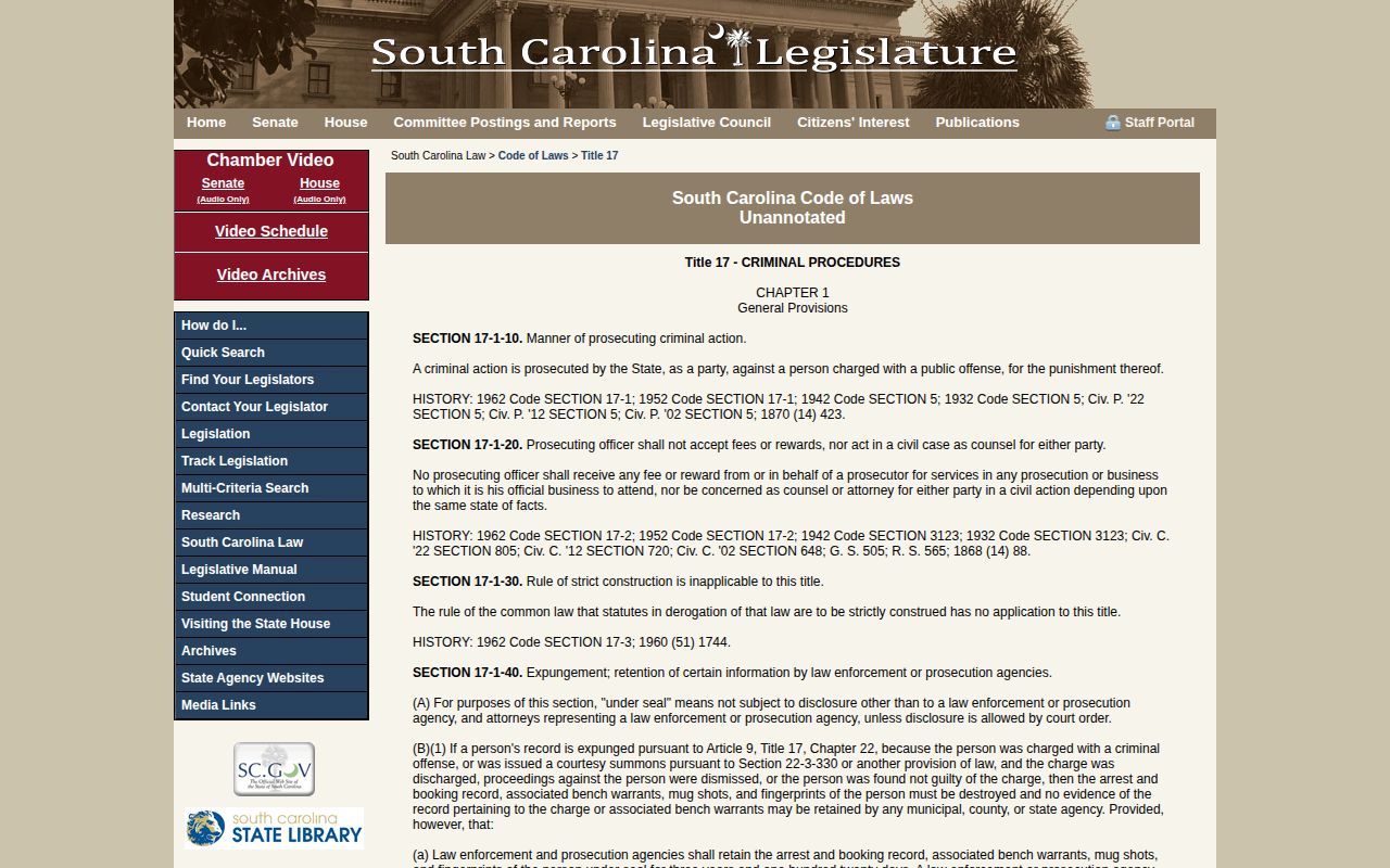 Berkeley County released inmate mugshot removal and expungement statute