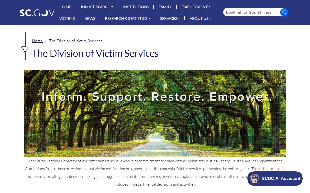 Berkeley County SCDC VINE telephone and release alert information